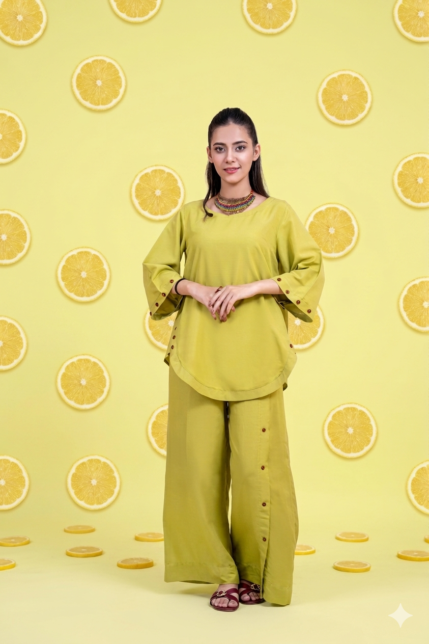 The Citrine Button-Detail Set