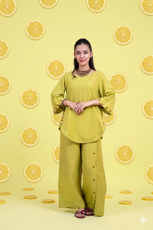 The Citrine Button-Detail Set