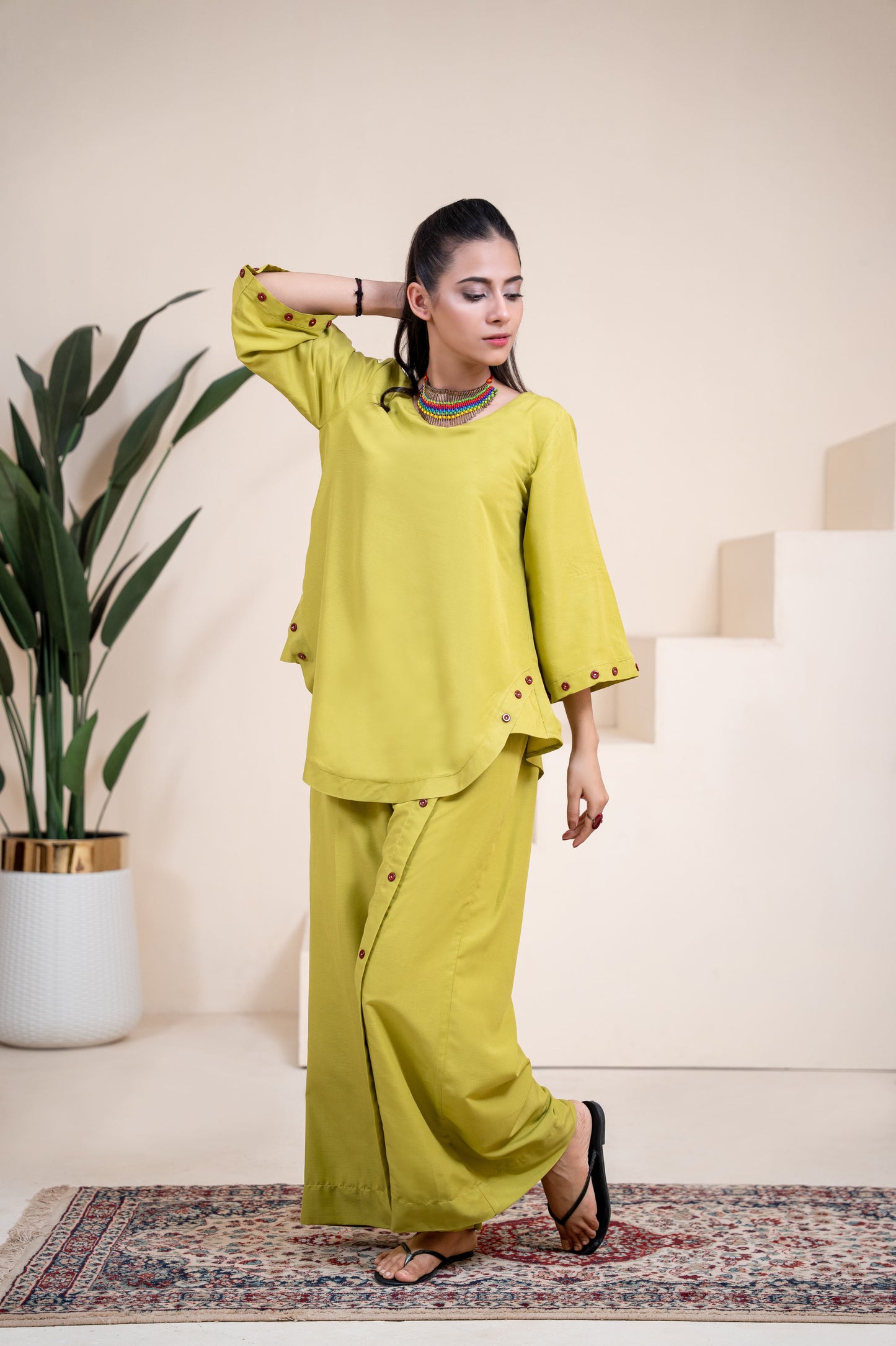 The Citrine Button-Detail Set
