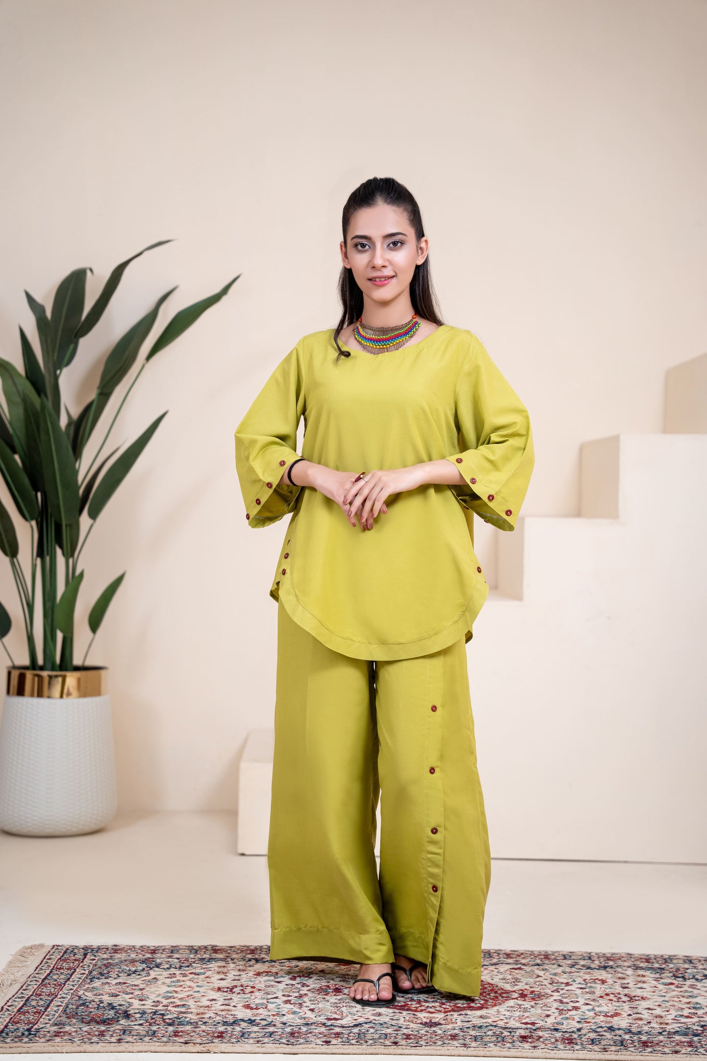 The Citrine Button-Detail Set