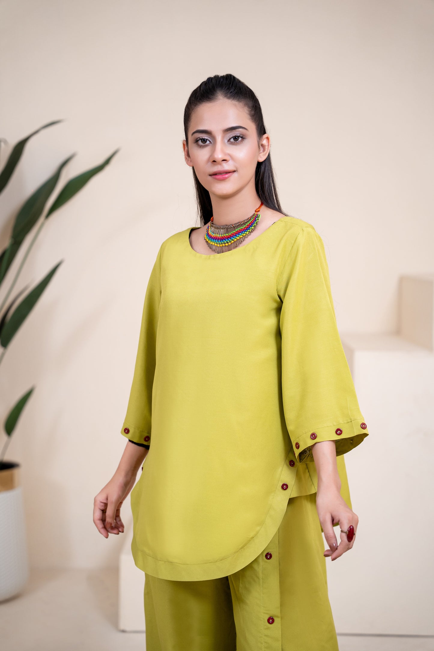 The Citrine Button-Detail Set