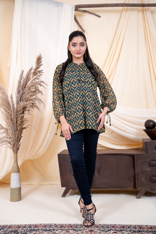 Emerald Ikat Fusion Tunic