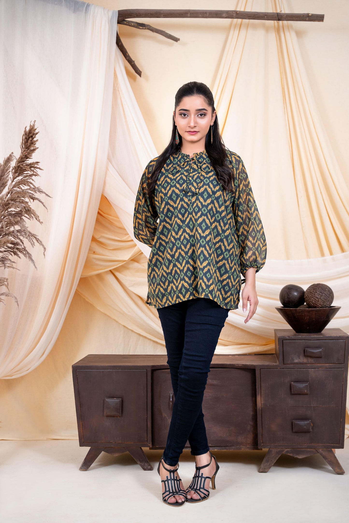 Emerald Ikat Fusion Tunic