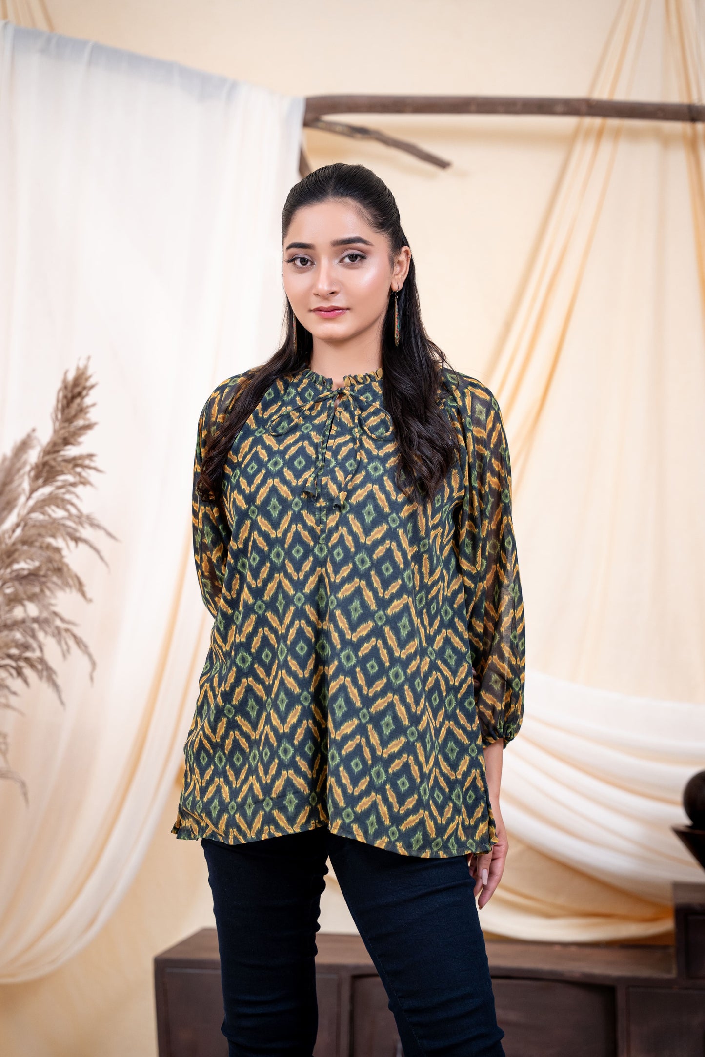 Emerald Ikat Fusion Tunic