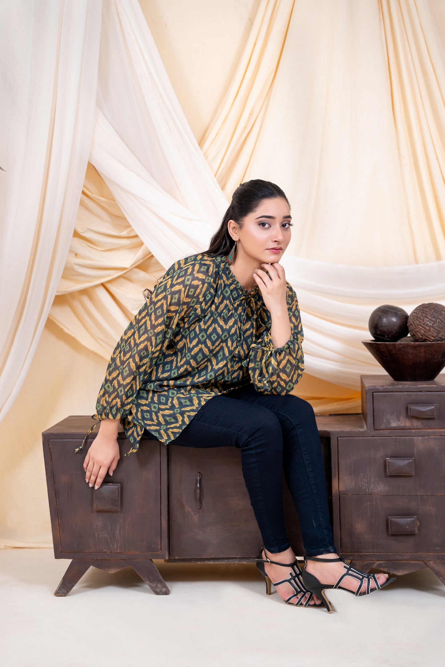 Emerald Ikat Fusion Tunic