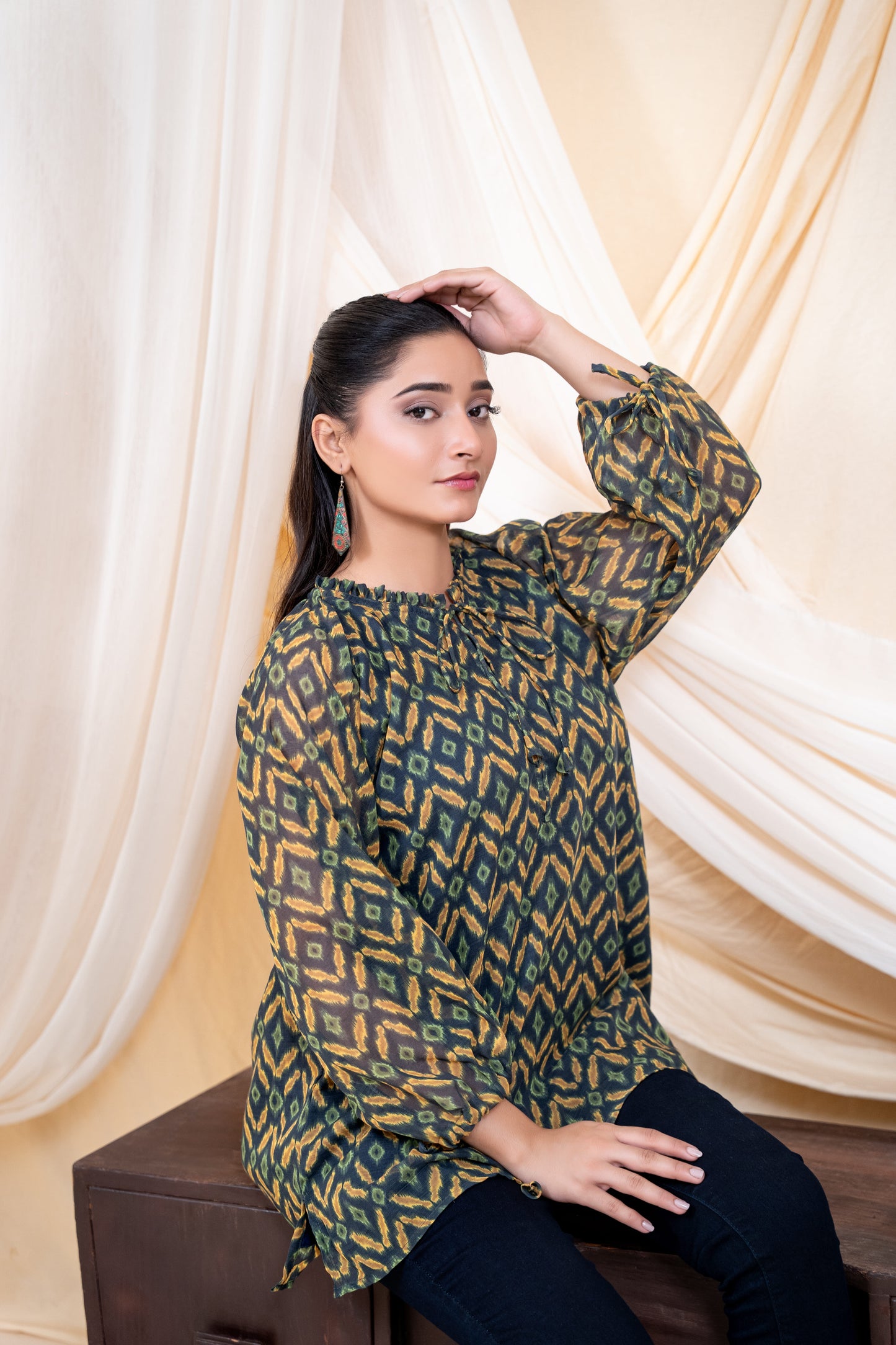 Emerald Ikat Fusion Tunic