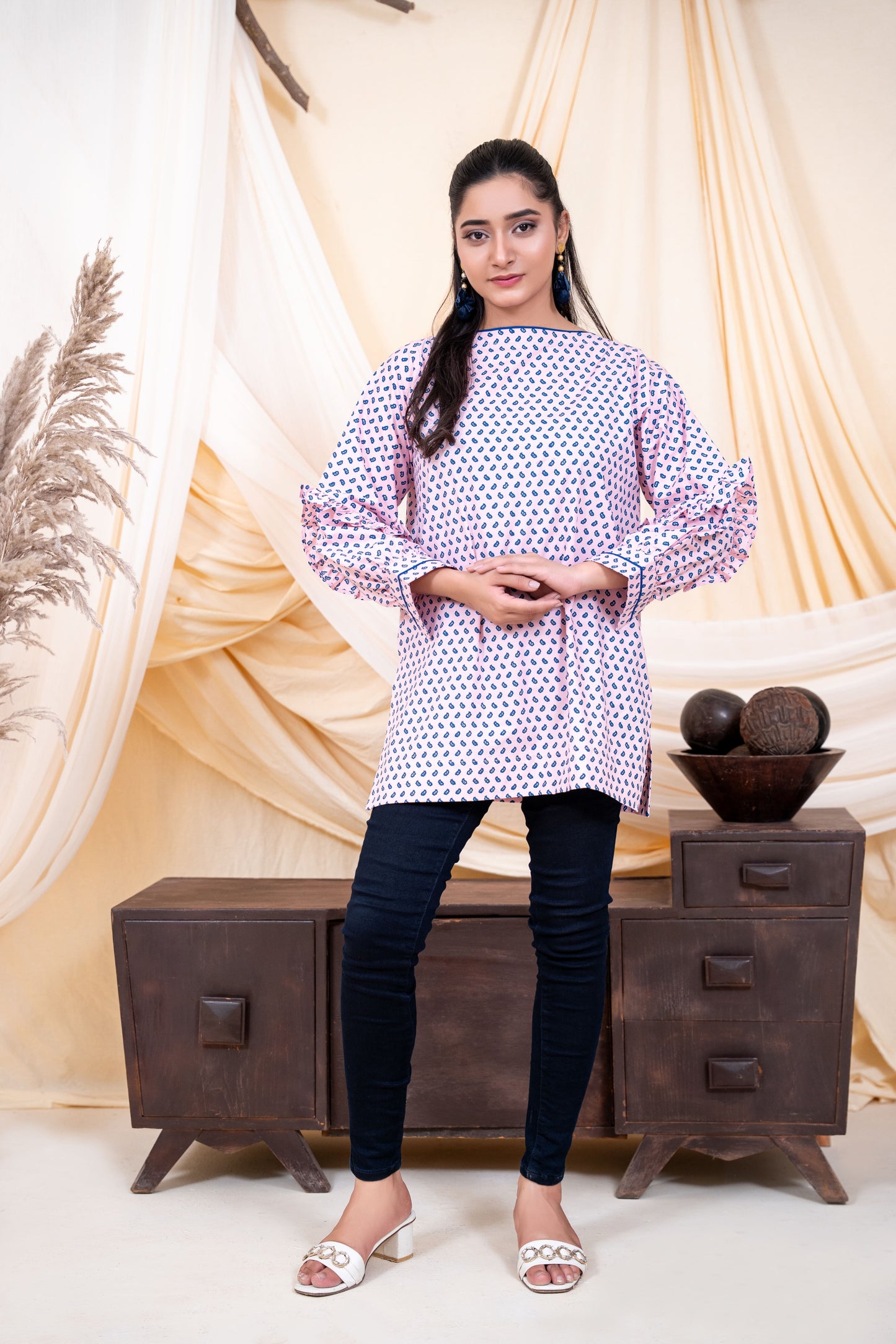 Blush Petal Ruffle Tunic
