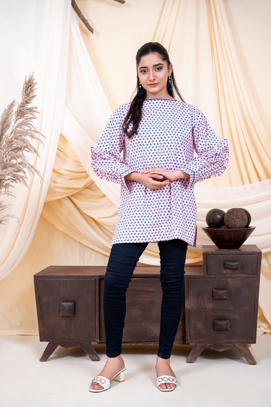 Blush Petal Ruffle Tunic