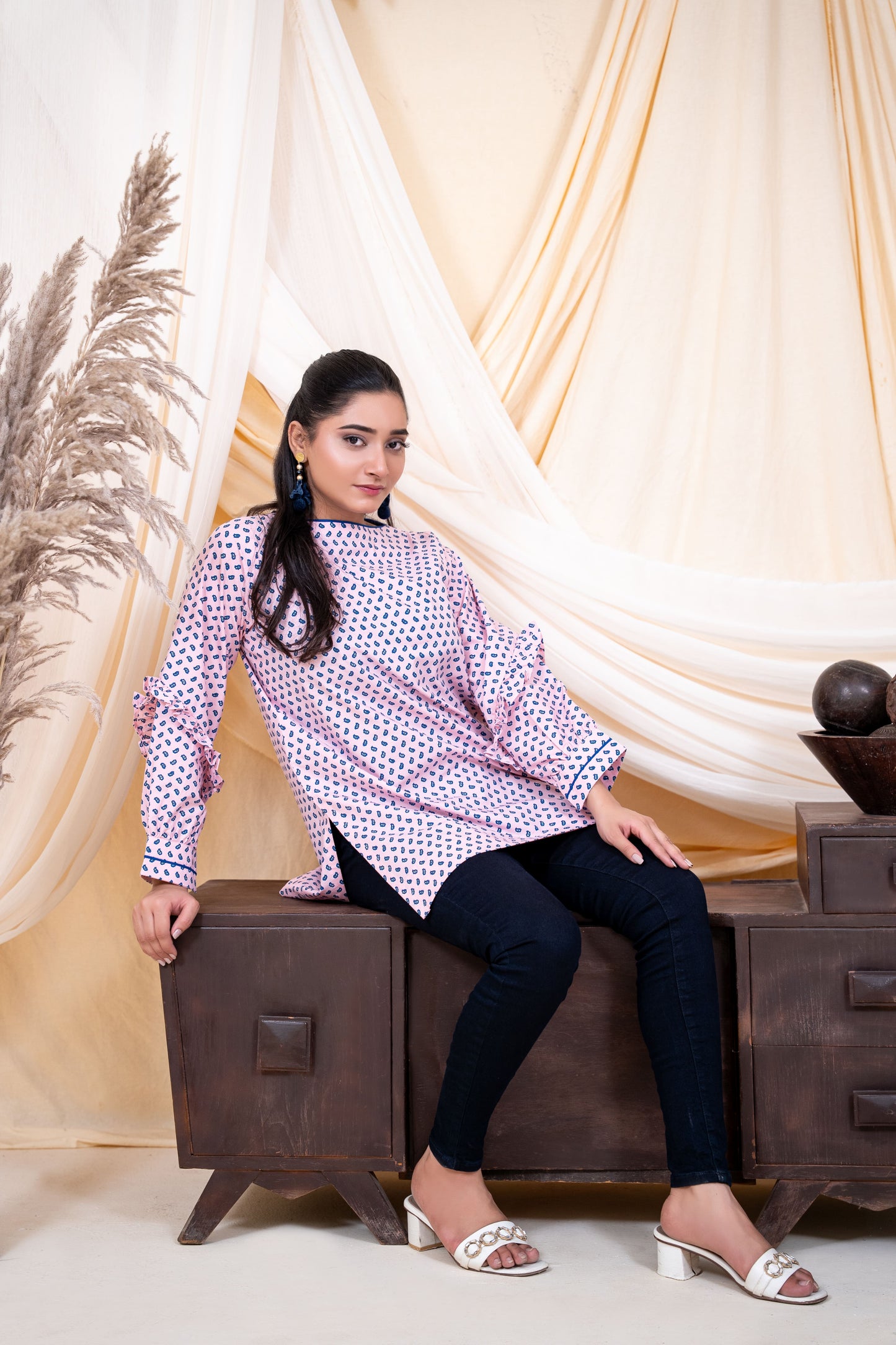 Blush Petal Ruffle Tunic