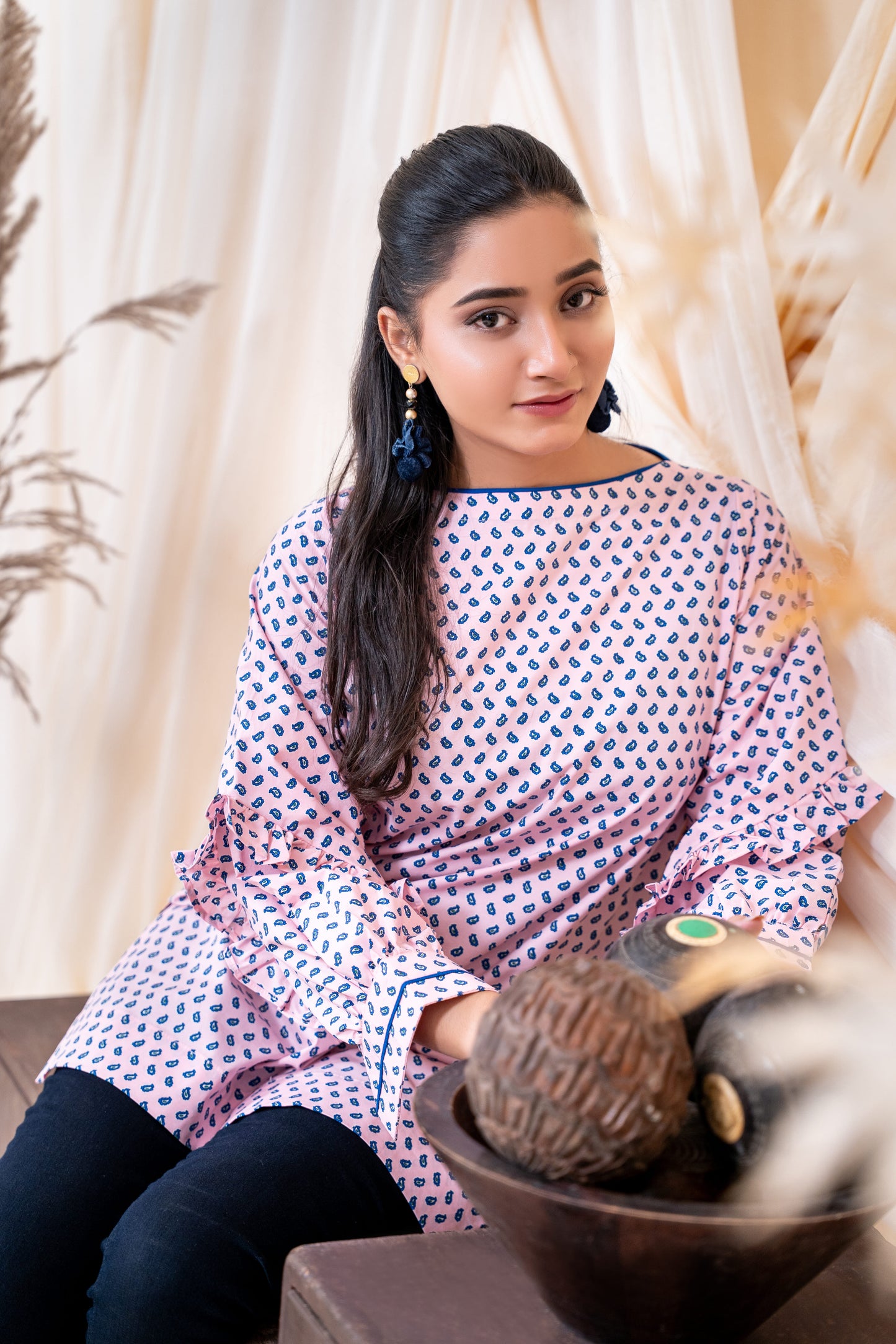 Blush Petal Ruffle Tunic