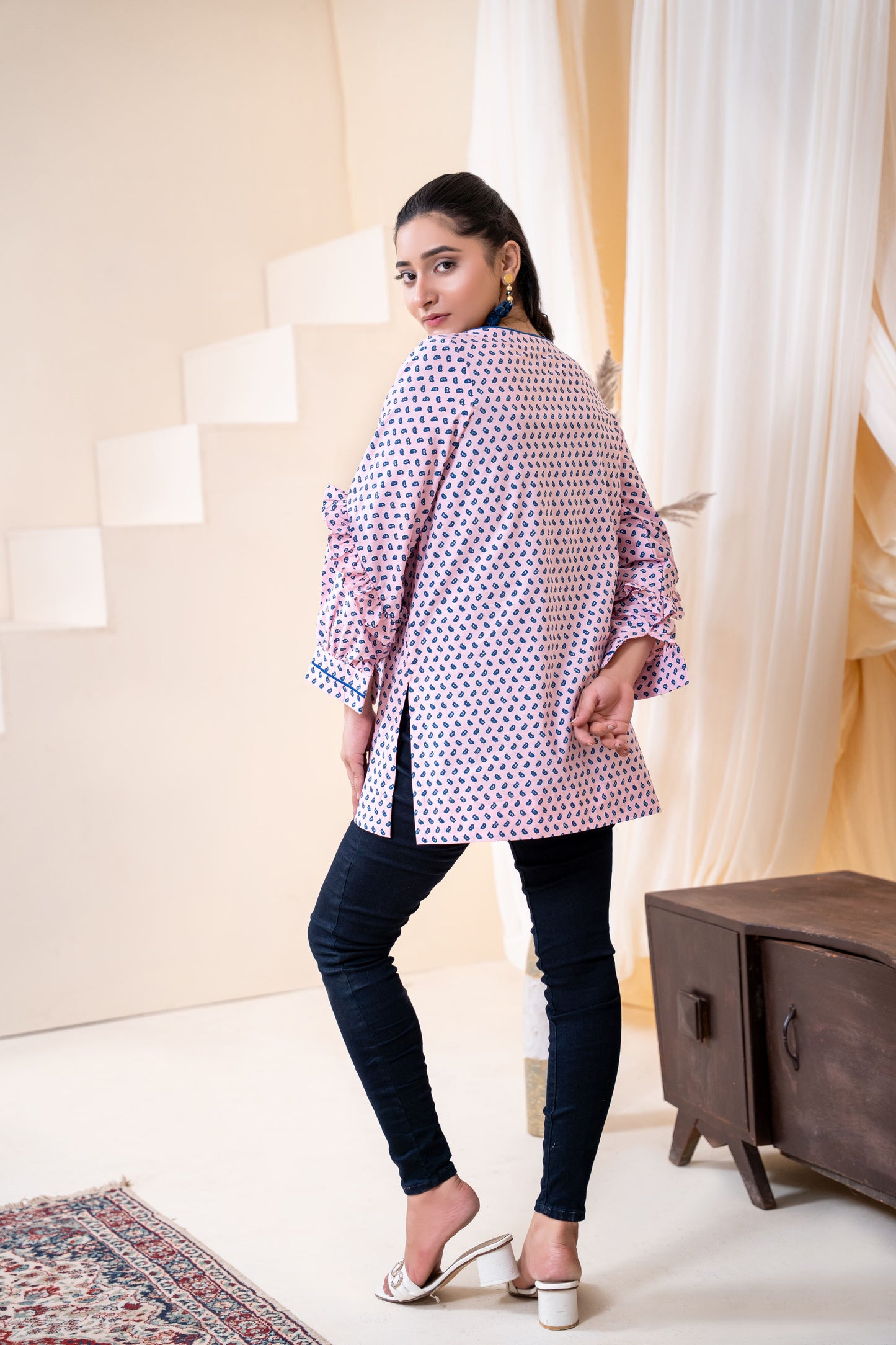 Blush Petal Ruffle Tunic
