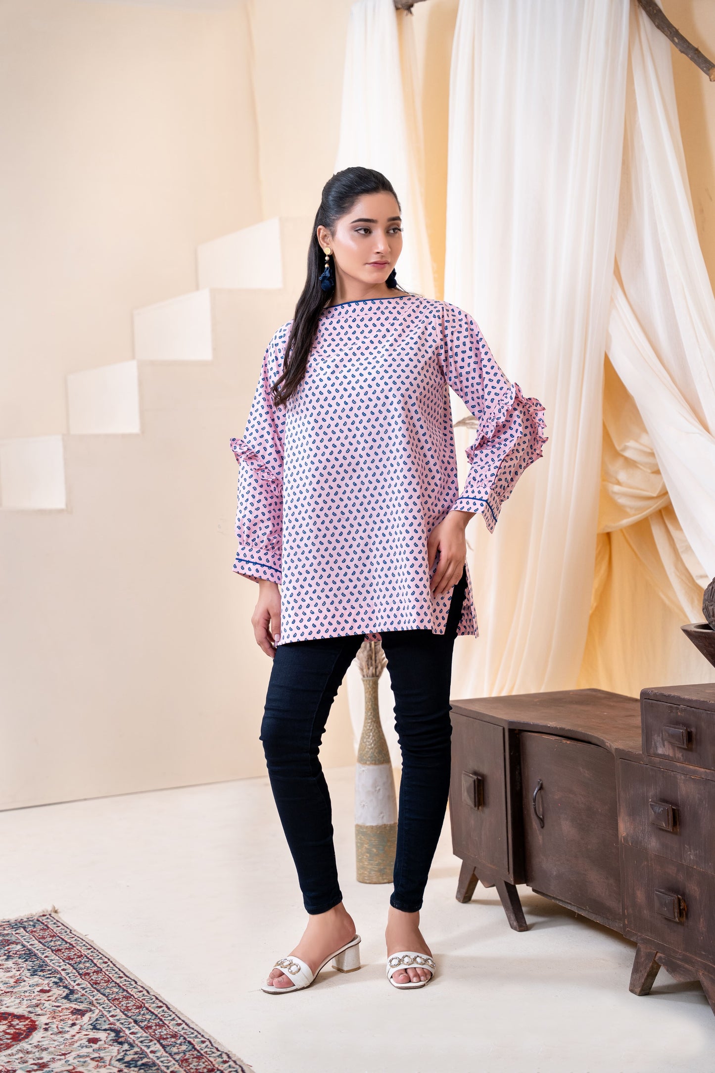 Blush Petal Ruffle Tunic