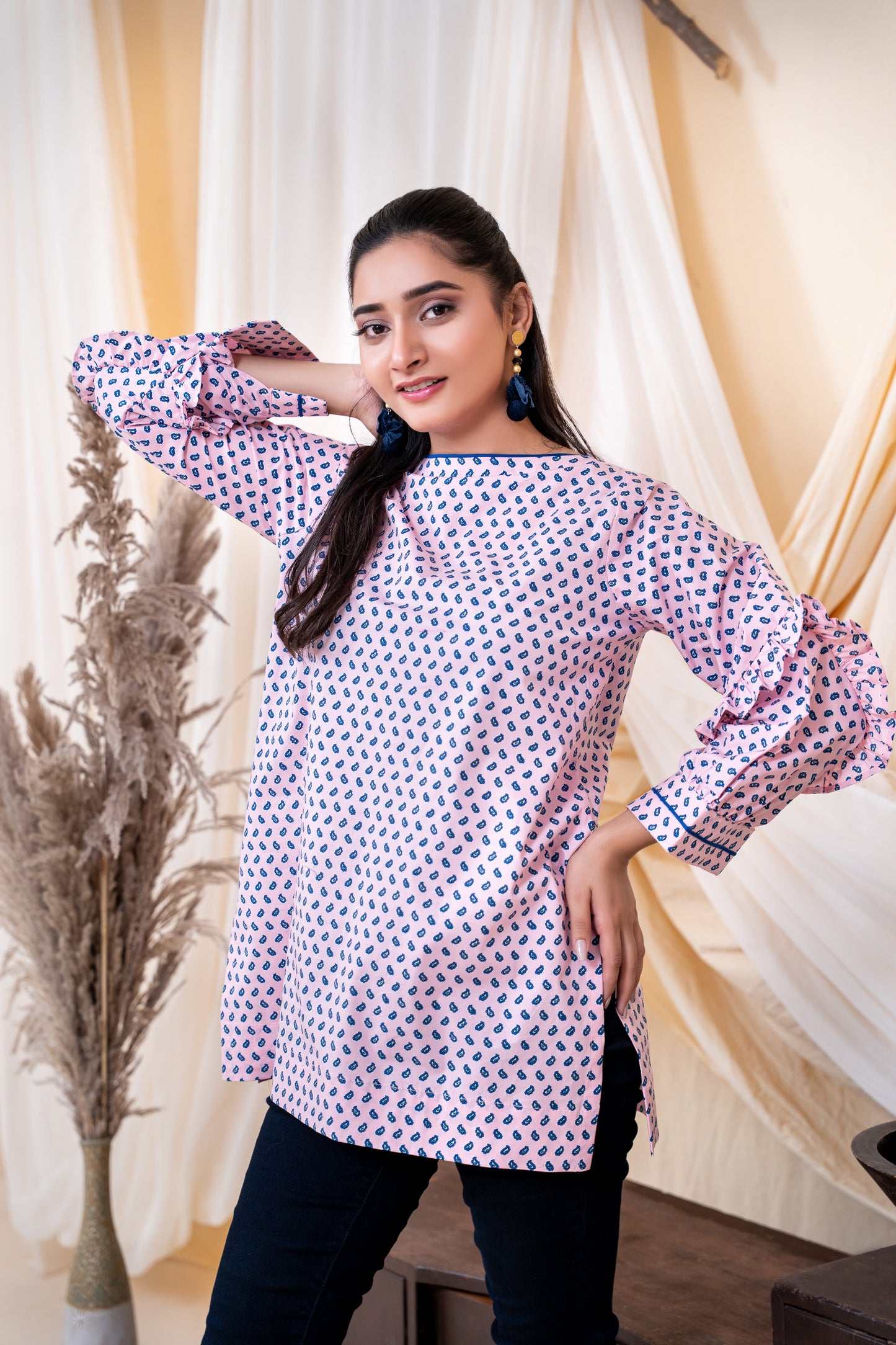 Blush Petal Ruffle Tunic